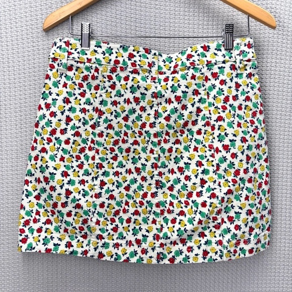 J. Crew Mercantile Womens Skirt Small Floral Stretch Button-Up Slash Pocket - Picture 5 of 7